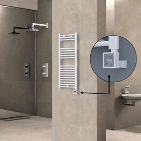 Haiti Elektrikli 400x1000 Düz Beyaz Parlak KTX3 Termostat 300 Watt Havlupan