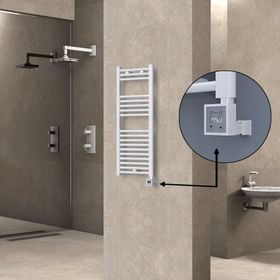 Haiti Elektrikli 400x1000 Düz Beyaz Parlak KTX3 Termostat 300 Watt Havlupan