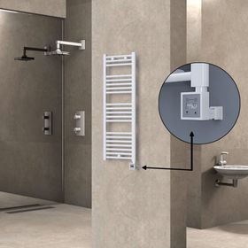 Haiti Elektrikli 400x1100 Düz Beyaz Parlak KTX3 Termostat 600 Watt Havlupan