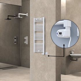 Haiti Elektrikli 400x1100 Düz Beyaz Parlak Thesis Termostat 600 Watt Havlupan