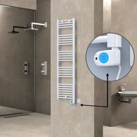 Haiti Elektrikli 600 Watt 400x1500 cm Düz Beyaz Musa Termostatlı Havlupan