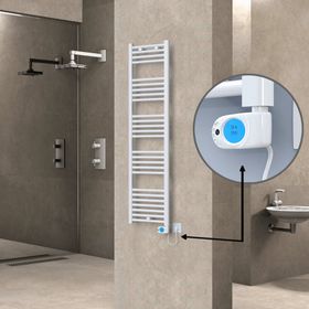 Haiti Elektrikli 600 Watt 400x1500 cm Düz Beyaz Musa Termostatlı Havlupan
