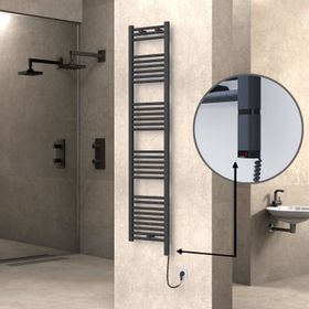 Haiti Elektrikli 600 Watt 400x1800 cm Düz Antrasit Oned On Off Termostatlı Sağ Havlupan