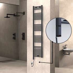 Haiti Elektrikli 600 Watt 400x1800 cm Düz Antrasit Oned On Off Termostatlı Sol Havlupan