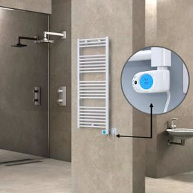 Haiti Elektrikli 600 Watt 500x1200 cm Düz Beyaz Musa Termostatlı Havlupan