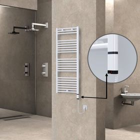 Haiti Elektrikli 600 Watt 500x1200 cm Düz Beyaz Oned On Off Termostatlı Sağ Havlupan