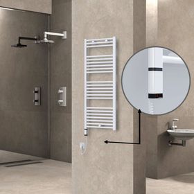 Haiti Elektrikli 600 Watt 500x1200 cm Düz Beyaz Oned On Off Termostatlı Sol Havlupan