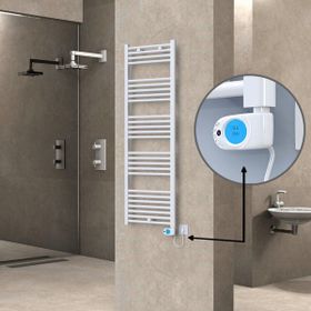 Haiti Elektrikli 600 Watt 500x1500 cm Düz Beyaz Musa Termostatlı Havlupan