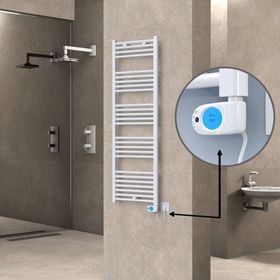 Haiti Elektrikli 600 Watt 500x1500 cm Düz Beyaz Musa Termostatlı Havlupan
