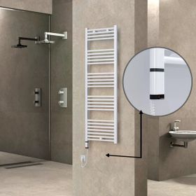 Haiti Elektrikli 600 Watt 500x1500 cm Düz Beyaz Oned On Off Termostatlı Sol Havlupan