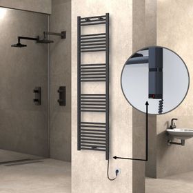 Haiti Elektrikli 600 Watt 500x1800 cm Düz Antrasit Oned On Off Termostatlı Sağ Havlupan