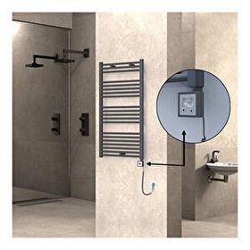 Haiti Elektrikli 600 Watt 600x1100 cm Düz Antrasit KTX3 Termostatlı Havlupan