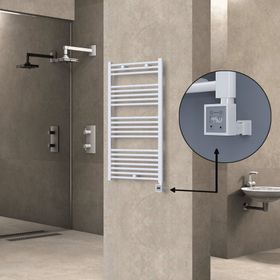 Haiti Elektrikli 600 Watt 600x1100 cm Düz Beyaz KTX3 Termostatlı Havlupan