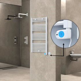 Haiti Elektrikli 600 Watt 600x1100 cm Düz Beyaz Musa Termostatlı Havlupan