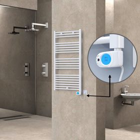 Haiti Elektrikli 600 Watt 600x1100 cm Düz Beyaz Musa Termostatlı Havlupan