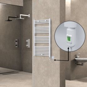 Haiti Elektrikli 600 Watt 600x1100 cm Düz Beyaz On Off Düğmeli Havlupan