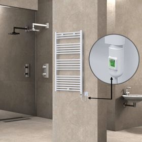Haiti Elektrikli 600 Watt 600x1100 cm Düz Beyaz On Off Düğmeli Havlupan
