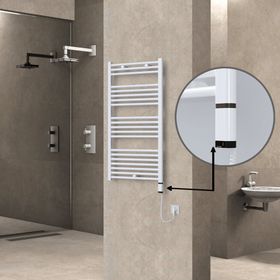 Haiti Elektrikli 600 Watt 600x1100 cm Düz Beyaz Oned On Off Termostatlı Sağ Havlupan