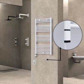 Haiti Elektrikli 600 Watt 600x1100 cm Düz Beyaz Oned On Off Termostatlı Sol Havlupan