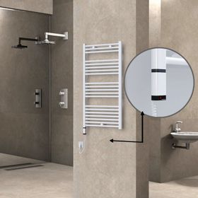 Haiti Elektrikli 600 Watt 600x1100 cm Düz Beyaz Oned On Off Termostatlı Sol Havlupan