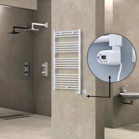 Haiti Elektrikli 600 Watt 600x1100 cm Düz Beyaz Thesis Termostatlı Havlupan