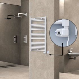 Haiti Elektrikli 600 Watt 600x1100 cm Düz Beyaz Thesis Termostatlı Havlupan