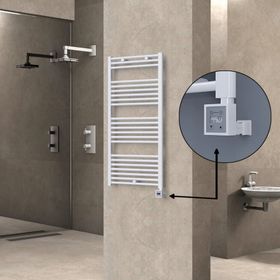 Haiti Elektrikli 600 Watt 600x1200 cm Düz Beyaz KTX3 Termostatlı Havlupan