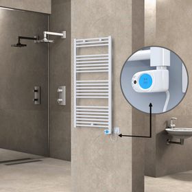 Haiti Elektrikli 600 Watt 600x1200 cm Düz Beyaz Musa Termostatlı Havlupan