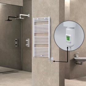 Haiti Elektrikli 600 Watt 600x1200 cm Düz Beyaz On Off Düğmeli Havlupan