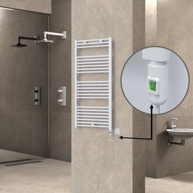 Haiti Elektrikli 600 Watt 600x1200 cm Düz Beyaz On Off Düğmeli Havlupan