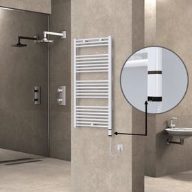 Haiti Elektrikli 600 Watt 600x1200 cm Düz Beyaz Oned On Off Termostatlı Sağ Havlupan