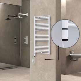 Haiti Elektrikli 600 Watt 600x1200 cm Düz Beyaz Oned On Off Termostatlı Sol Havlupan