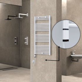 Haiti Elektrikli 600 Watt 600x1200 cm Düz Beyaz Oned On Off Termostatlı Sol Havlupan