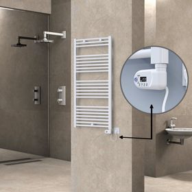 Haiti Elektrikli 600 Watt 600x1200 cm Düz Beyaz Thesis Termostatlı Havlupan