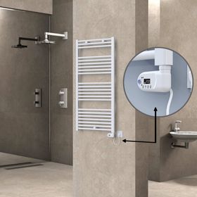 Haiti Elektrikli 600 Watt 600x1200 cm Düz Beyaz Thesis Termostatlı Havlupan