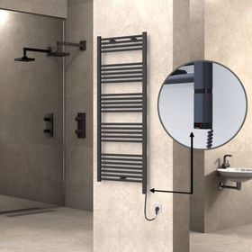 Haiti Elektrikli 600 Watt 600x1500 cm Düz Antrasit Oned On Off Termostatlı Sağ Havlupan