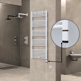 Haiti Elektrikli 600 Watt 600x1500 cm Düz Beyaz Oned On Off Termostatlı Sağ Havlupan