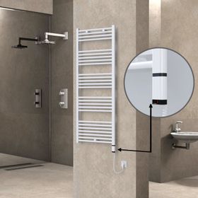 Haiti Elektrikli 600 Watt 600x1500 cm Düz Beyaz Oned On Off Termostatlı Sağ Havlupan