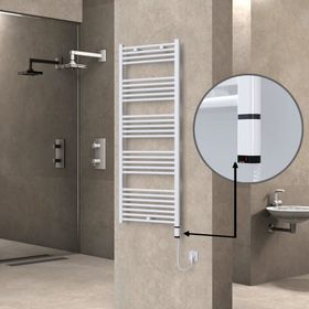 Haiti Elektrikli 600 Watt 600x1500 cm Düz Beyaz Oned On Off Termostatlı Sağ Havlupan