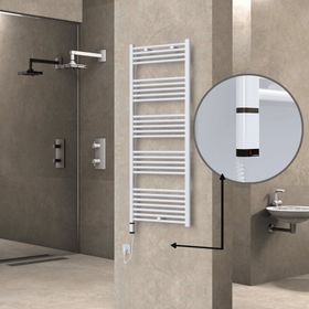 Haiti Elektrikli 600 Watt 600x1500 cm Düz Beyaz Oned On Off Termostatlı Sol Havlupan