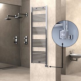 Haiti Elektrikli 600 Watt 600x1800 cm Düz Krom KTX3 Termostatlı Havlupan