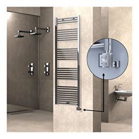 Haiti Elektrikli 600 Watt 600x1800 cm Düz Krom KTX3 Termostatlı Havlupan