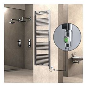 Haiti Elektrikli 600 Watt 600x1800 cm Düz Krom On Off Düğmeli Havlupan