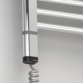 Haiti Elektrikli 600 Watt 600x1800 cm Düz Krom Oned On Off Termostatlı Sol Havlupan