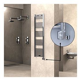 Haiti KTX3 Düz Krom 300 Watt 400x1500 cm Termostatlı Elektrikli Havlupan