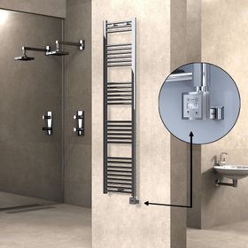 Haiti KTX3 Düz Krom 300 Watt 400x1800 cm Termostatlı Elektrikli Havlupan