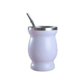 Haitn 300 ml 304 Paslanmaz Çelik Mate Cup Beyaz Suluk