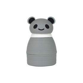 Haitn 600 ml Karikatür Silikon Katlanır Gri Suluk