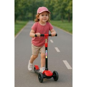 Hak-İş Oyuncak Swing Işıklı 3 Tekerlekli Kırmızı Scooter