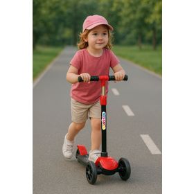 Hak-İş Oyuncak Swing Işıklı 3 Tekerlekli Kırmızı Scooter